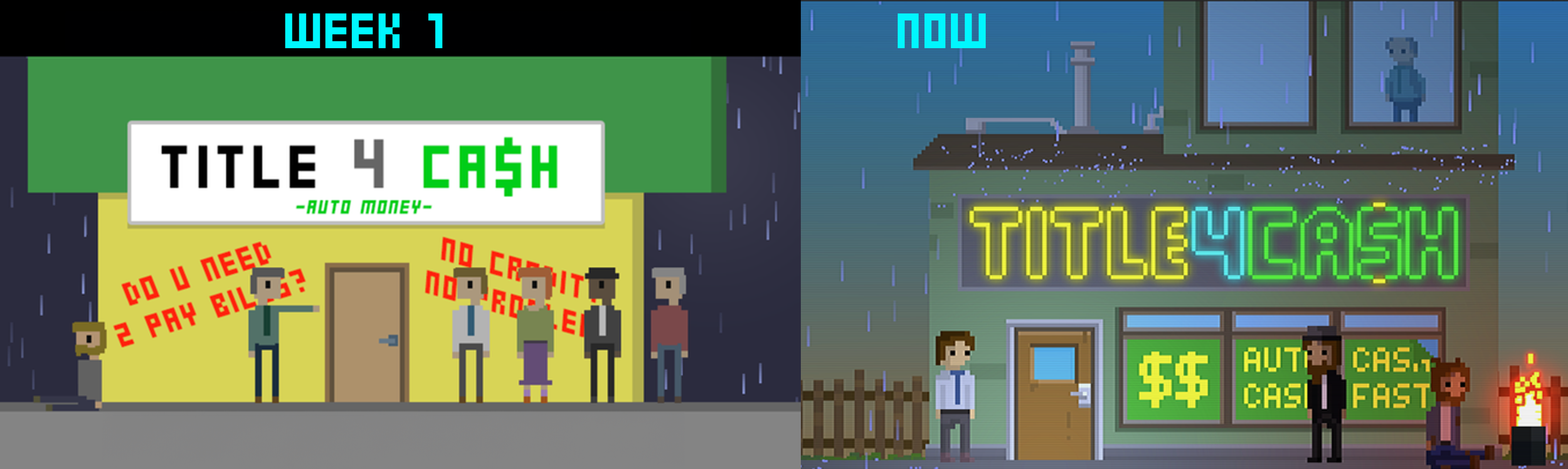 Prototype and finished game comparison